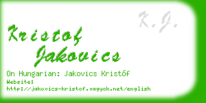 kristof jakovics business card