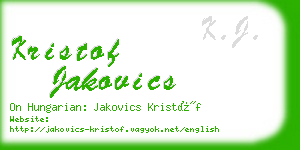 kristof jakovics business card